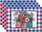 Buffalo Plaid Vases Flowers 4th of July Placemats Set of 4, 12x18 Inch